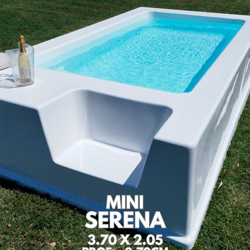 Mini piscina modelo Serena 3.70 x 2.05 con asiento integrado — Piletas Rodano