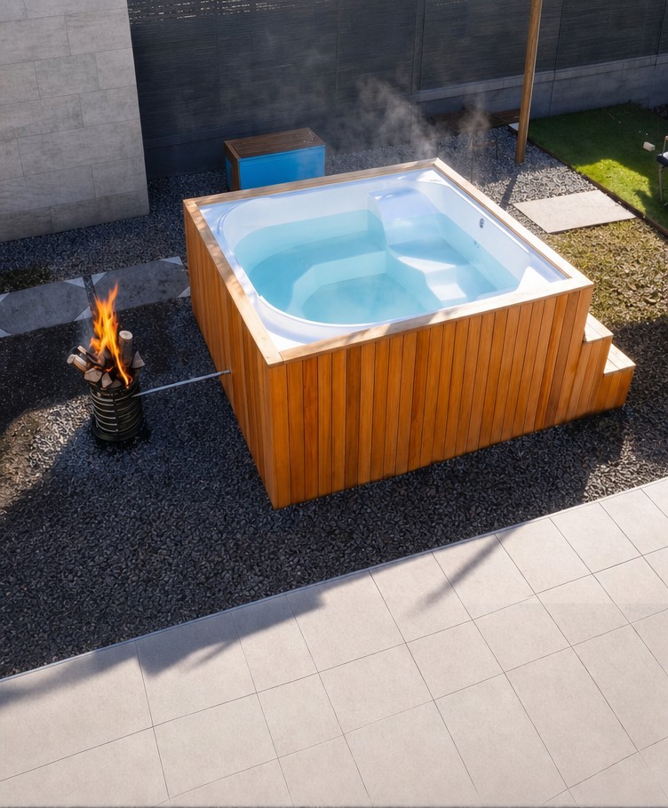 Spa Nordico instalado en jardín